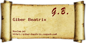 Giber Beatrix névjegykártya